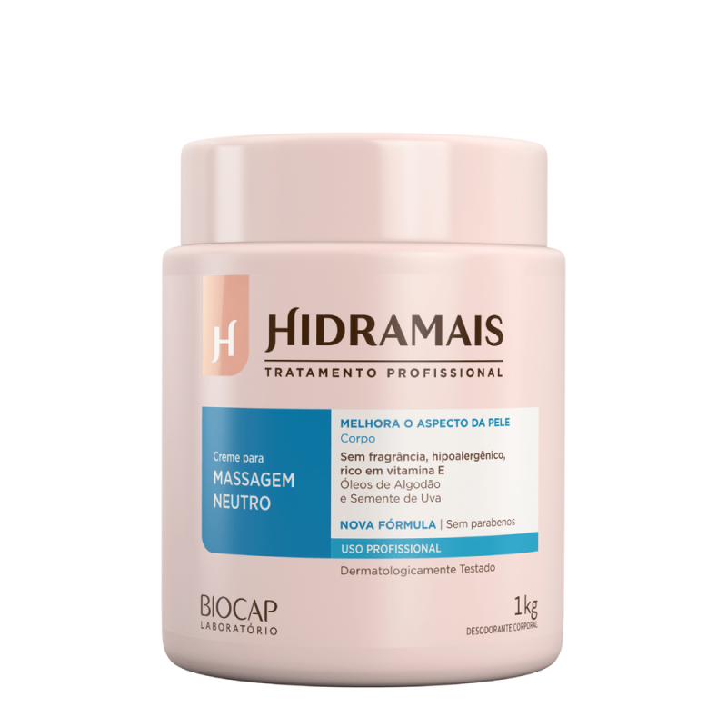Creme de Massagem Hidramais Neutro Sem Perfume 1Kg
