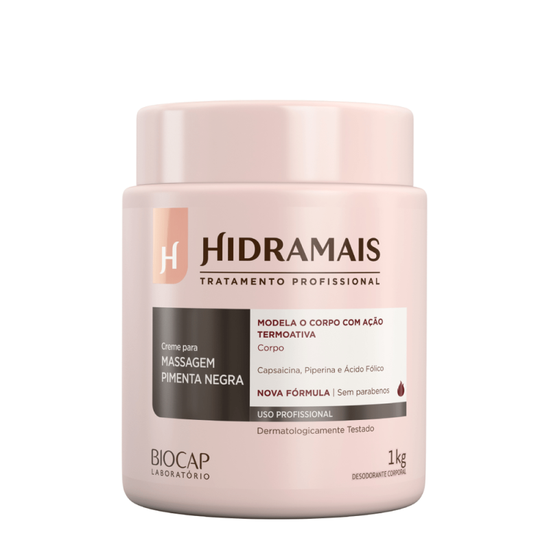 Creme de Massagem Hidramais Pimenta Negra 1Kg