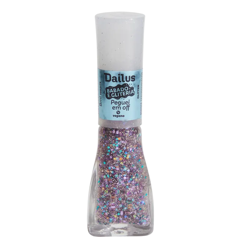Esmalte Dailus Babado e Gliteria Peguei em Off 8ml
