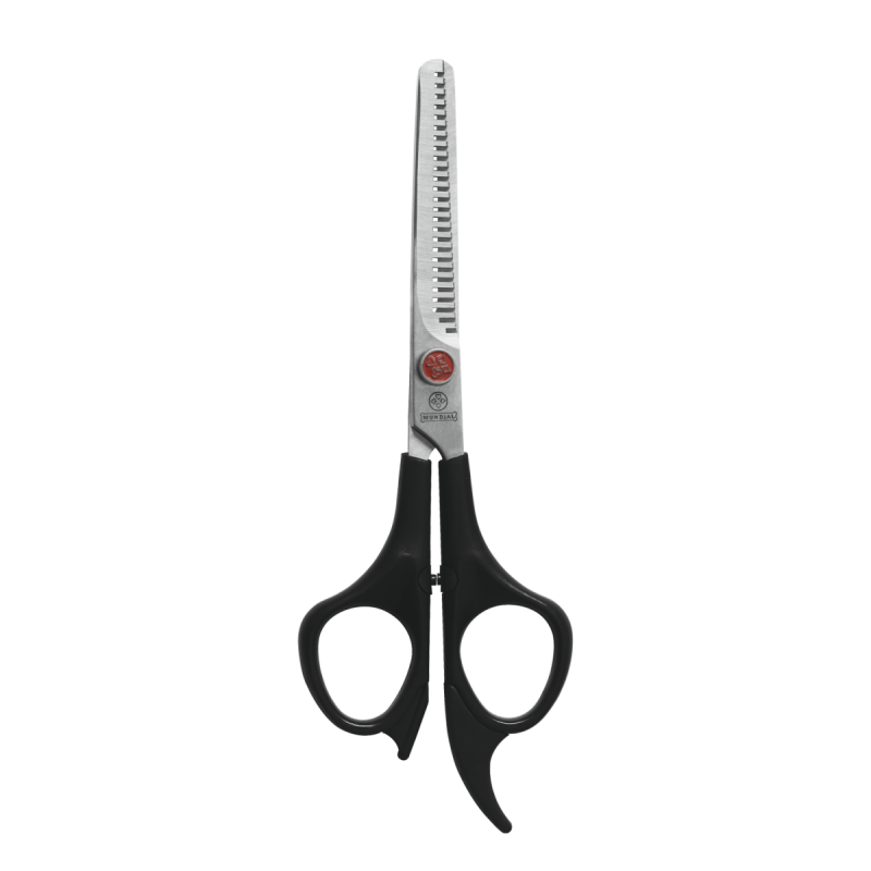 Tesoura Para Cabelo Mundial Fio Desbaste 673-6 Ponto Vermelho 6 Polegadas