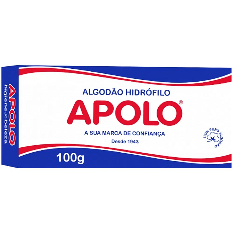 Algodão Hidrófilo Apolo Caixa 100g