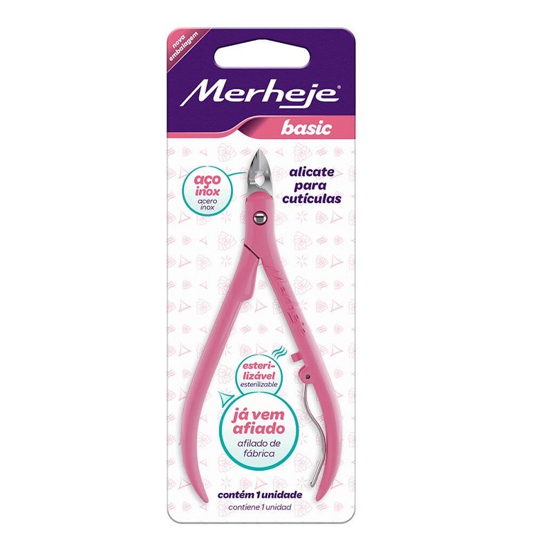 Alicate de Cutícula Merheje Basic Rosa