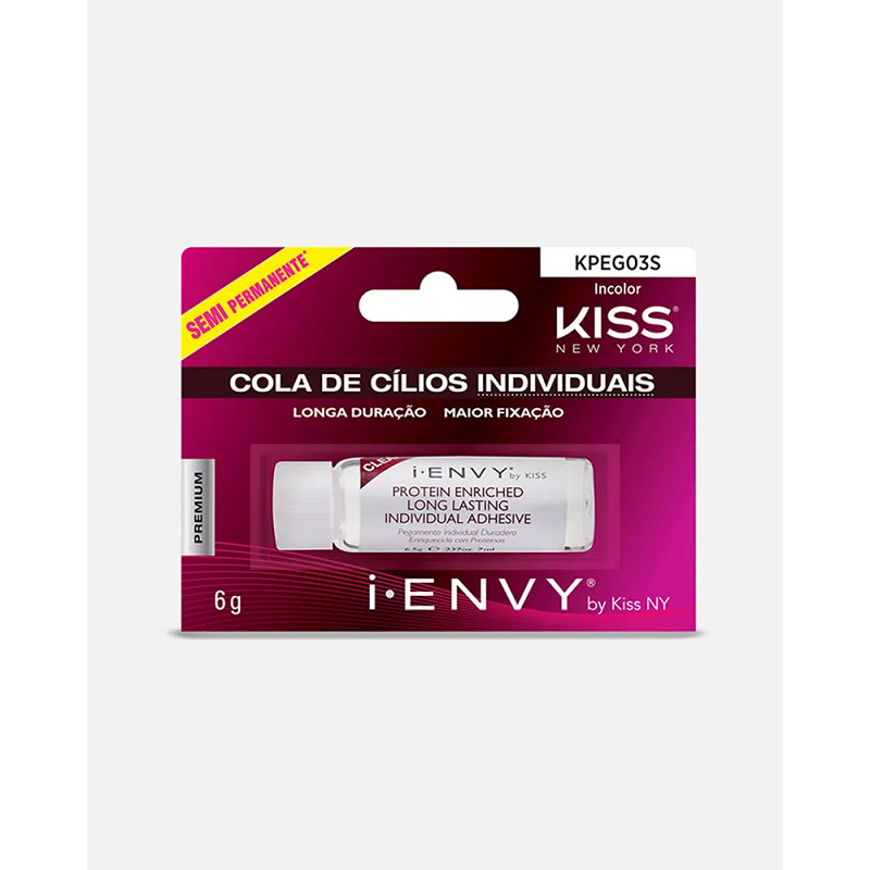 Cola para Cílios Semi-permanente Incolor - Kiss New York KPEG03S