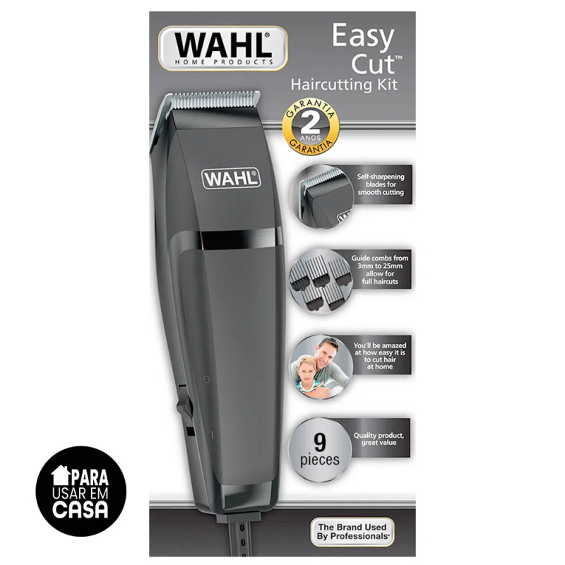 Máquina de Corte de Cabelo Wahl Easy Cut Preta 110V