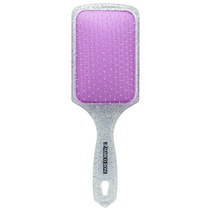 Escova Marco Boni Raquete Desembaraçante Glitter Prata Ref.7687