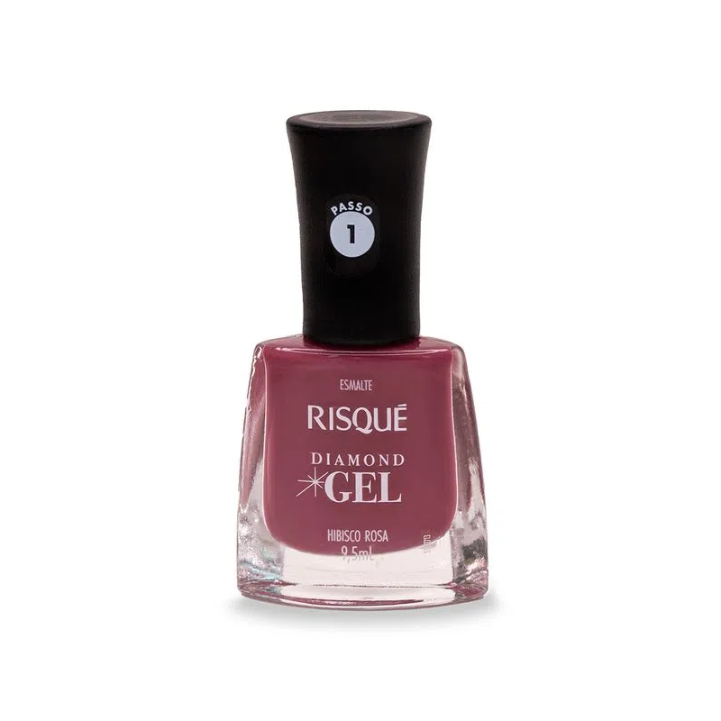 Esmalte Risque Diamond Gel Hibisco Rosa Cremoso 9,5ml