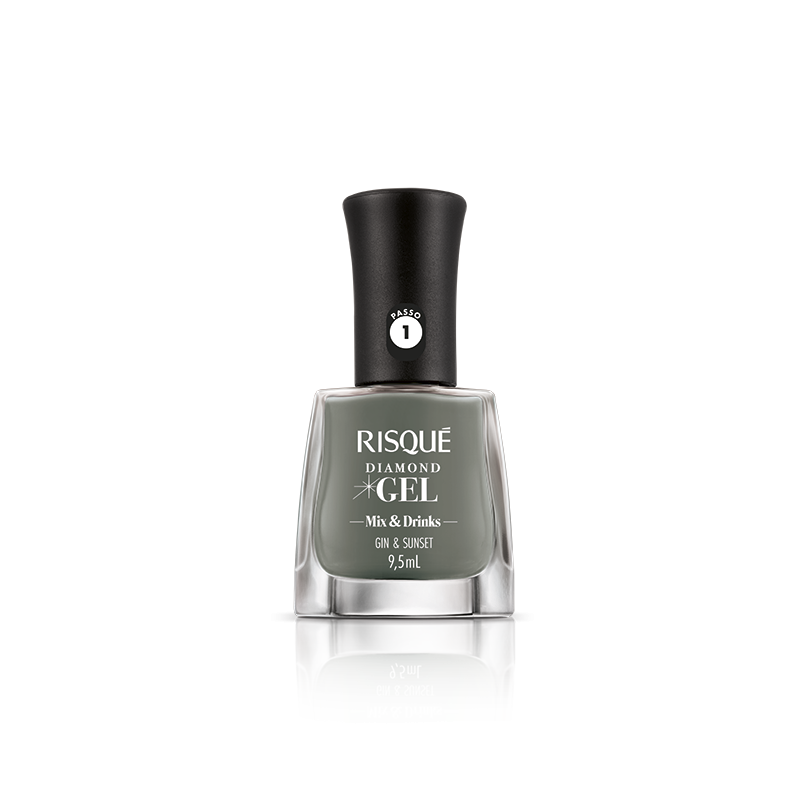 Esmalte Risque Diamond Gel Gin Sunset Verde 9,5ml