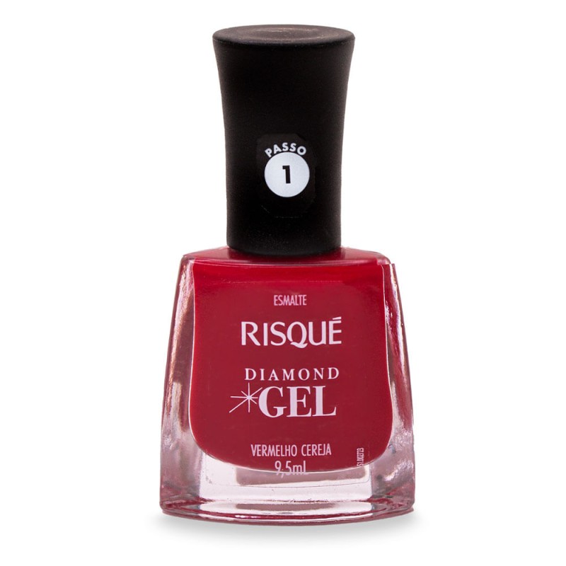 Esmalte Risque Diamond Gel Vermelho Cereja Cremoso 9,5ml