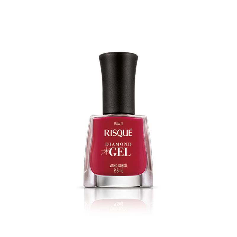 Esmalte Risque Diamond Gel Vinho Bordô Cremoso 9,5ml