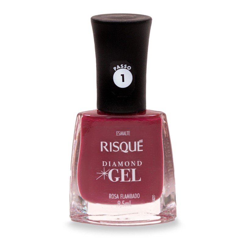 Esmalte Risque Diamond Gel Rosa Flambado Cremoso 9,5ml