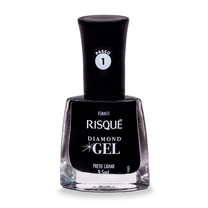 Esmalte Risque Diamond Gel Preto Caviar Cremoso 9,5ml