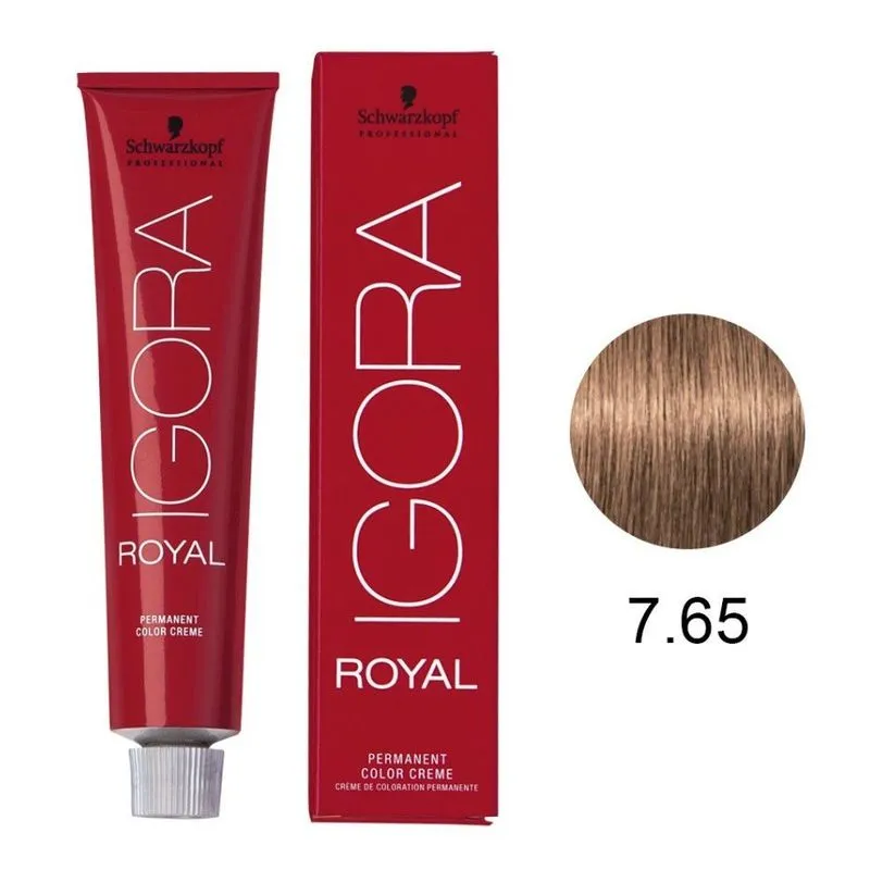 Coloração Igora Royal 7.65 Louro Médio Café Dourado