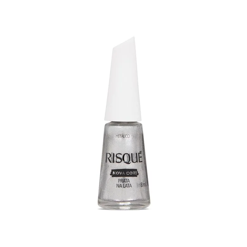 Esmalte Risqué Prata na Lata Metálico 8ml