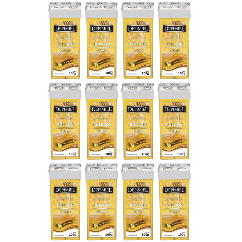 Cera Depilatória Depimiel Roll On Clássica 100g - Caixa 12un