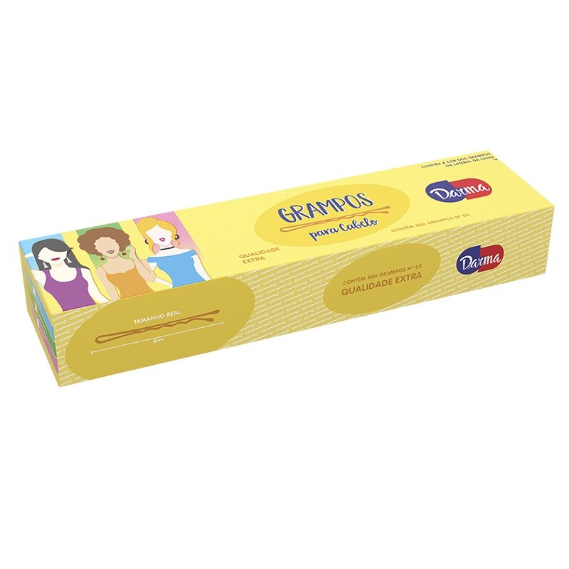 Grampo para Cabelo Darma nº 05 Castanho Caixa 800un