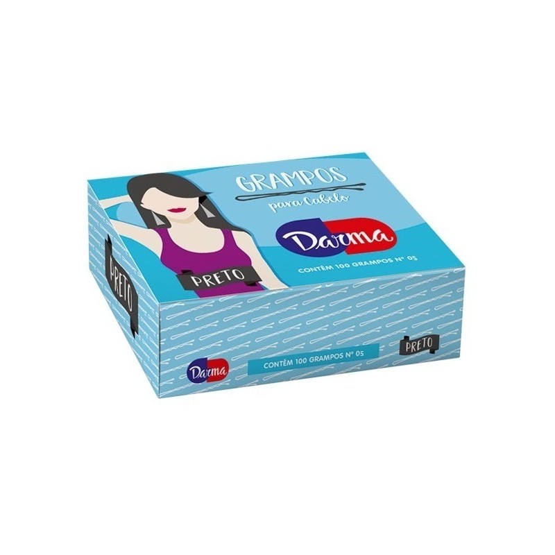 Grampo para Cabelo Darma nº 05 Preto Caixa 100un