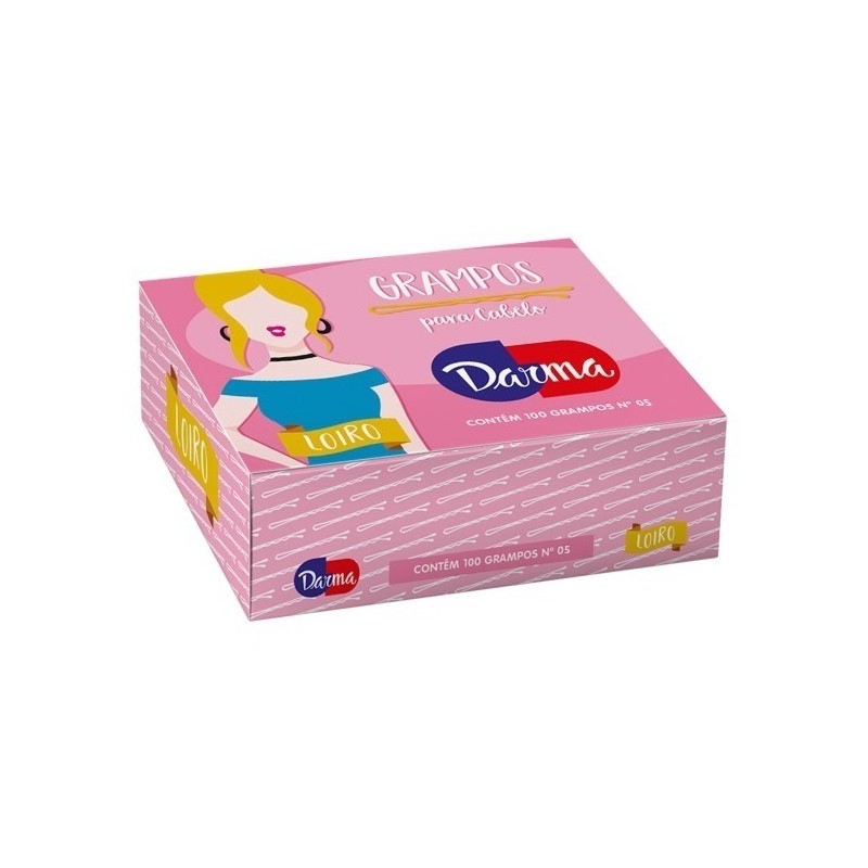 Grampo para Cabelo Darma nº 05 Loiro Caixa 100un