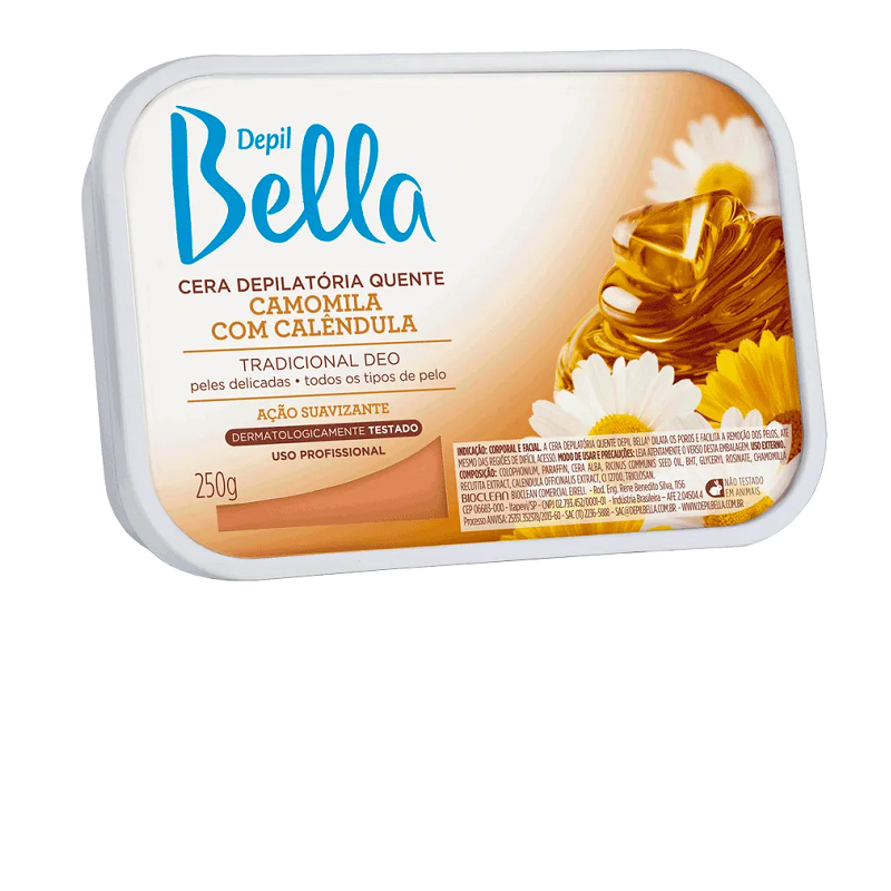 Depil Bella Cera Quente em Barra Camomila e Calêndula 250g