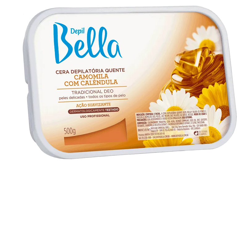 Depil Bella Cera Quente em Barra Camomila e Calêndula 500g