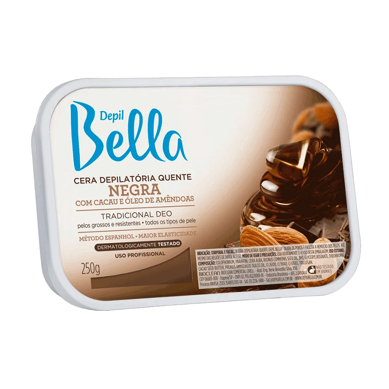 Depil Bella Cera Quente em Barra Negra com Cacau 250g