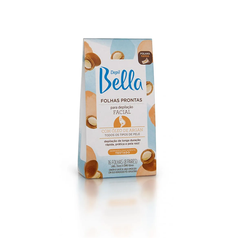 Depil Bella Folhas Prontas Facial Óleo de Argan 16 Fls
