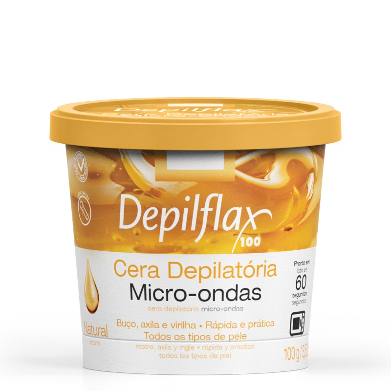 Depilflax Cera Depilatória Microondas Natural 100g