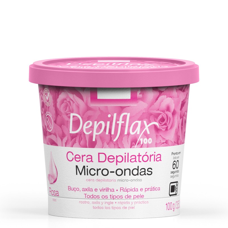 Depilflax Cera Depilatória Microondas Rosas 100g