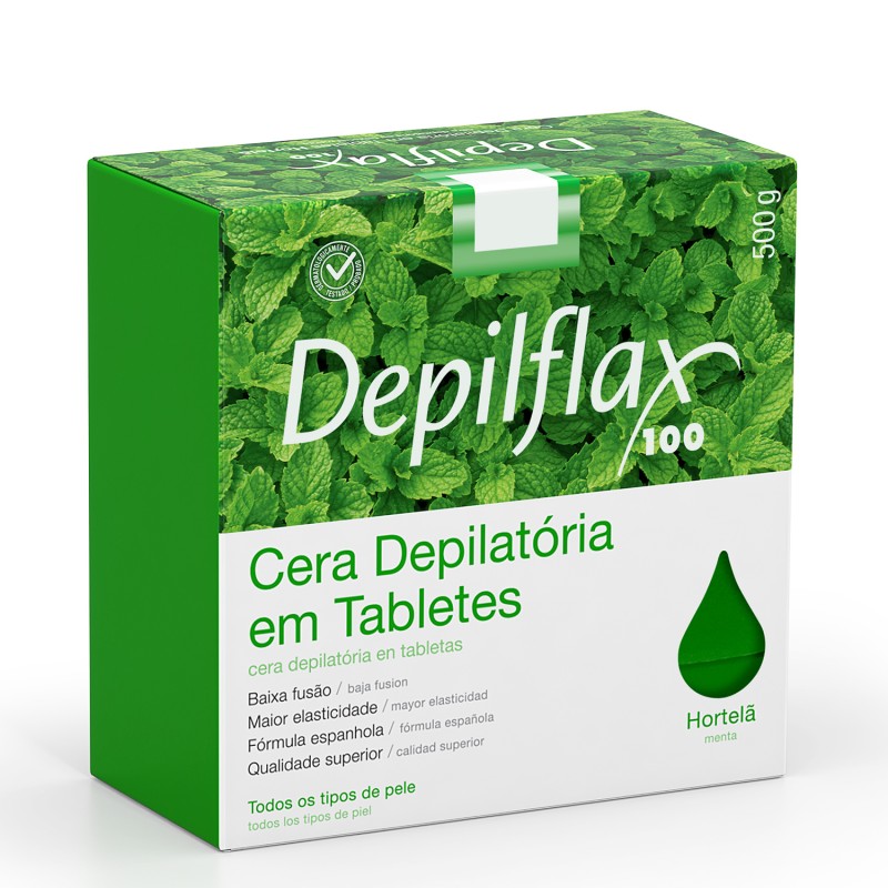 Depilflax Cera Quente Tabletes Hortelã 500g