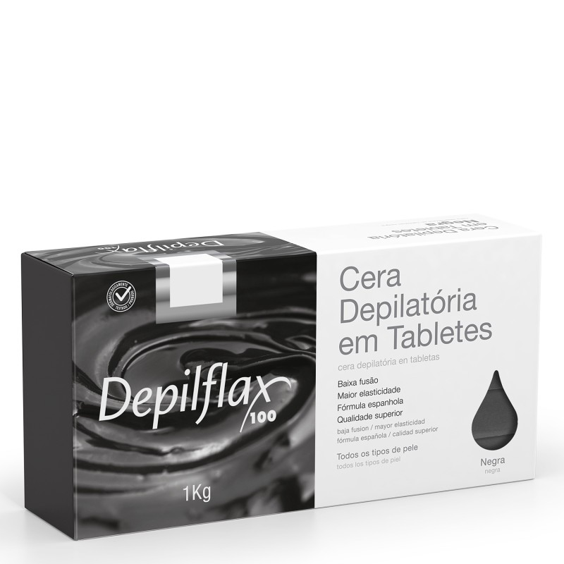 Depilflax Cera Quente Tabletes Negra 1Kg