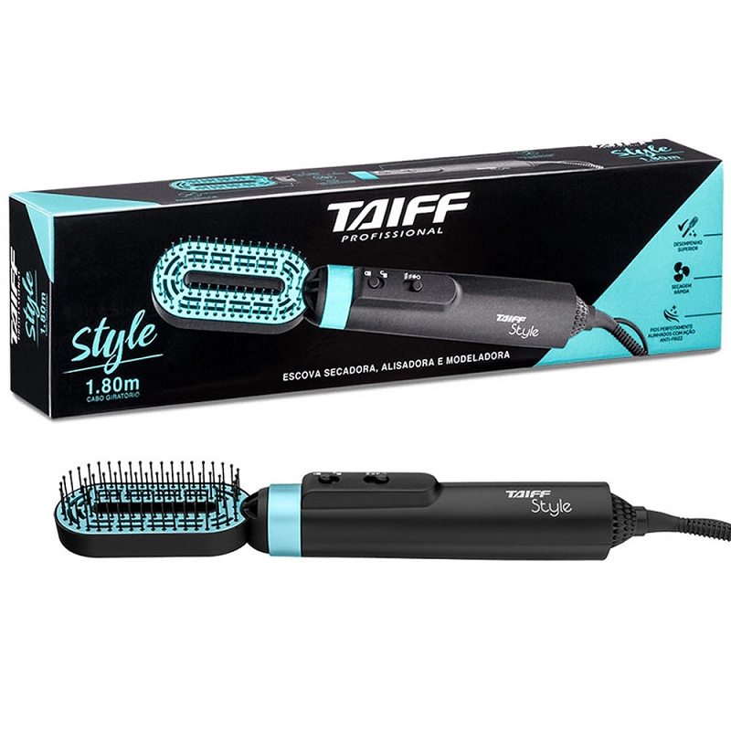 Escova Secadora e Alisadora Taiff Style Azul Tiffany 110V