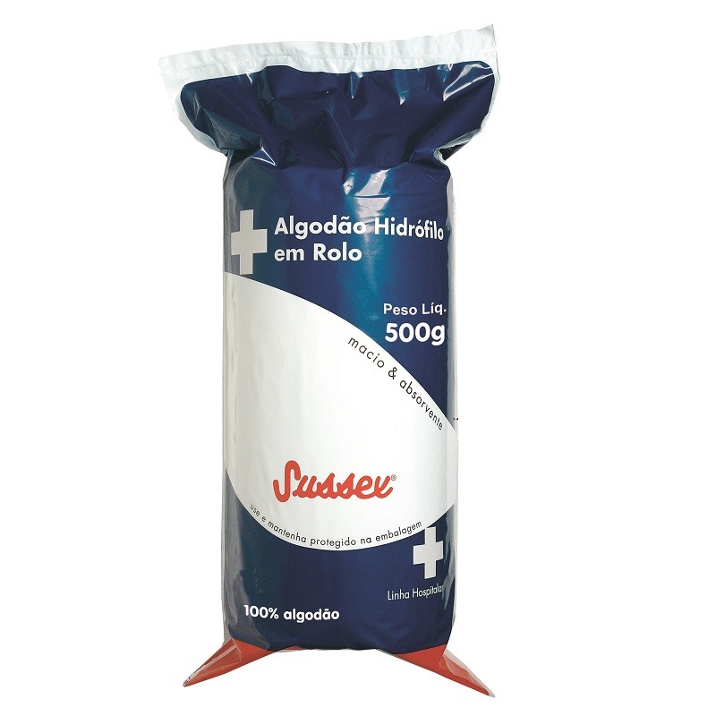 Algodão Hidrófilo em Rolo Sussex 500g