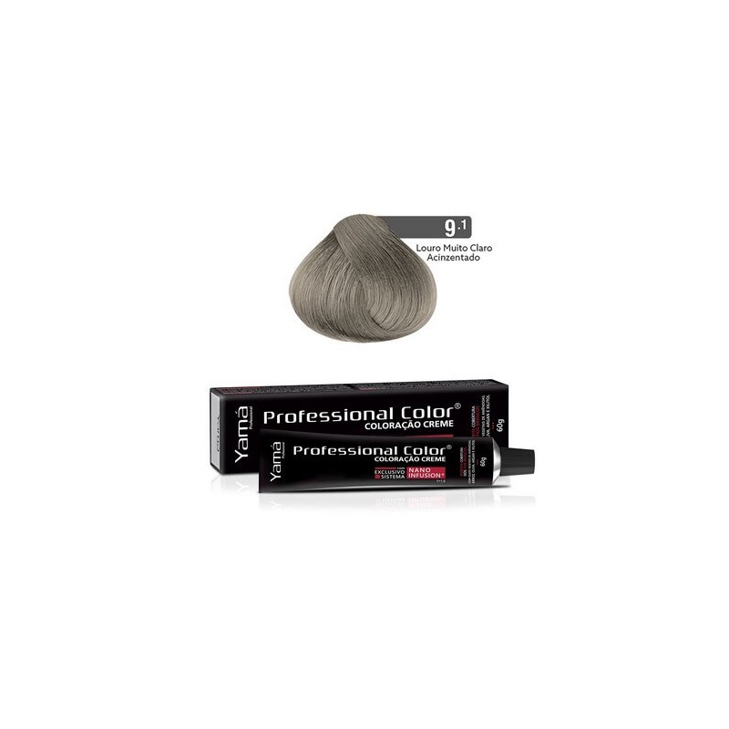 Yamá Professional Color Nano Infusion 9.1 Louro Muito Claro Acinzentado