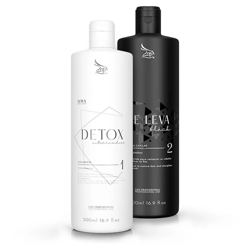 Kit Escova Progressiva Zap Me Leva Black 2x500ml