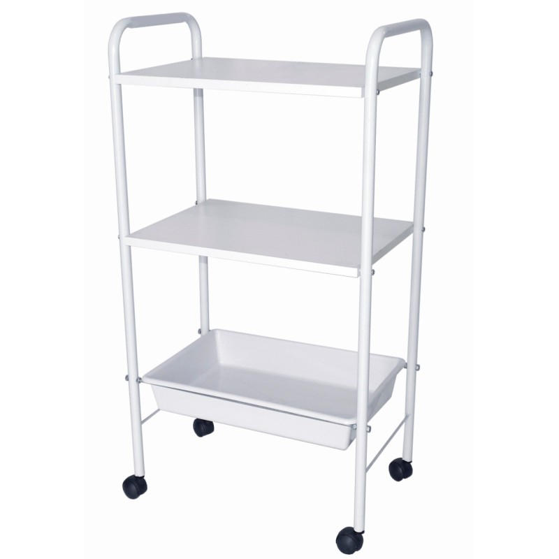 Carrinho Auxiliar Estética Ideal 02 Tampos CE12 Branco