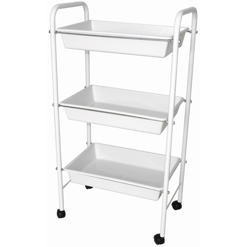 Carrinho Auxiliar Ideal Modelo CA30 - Branco - 03 Bandejas