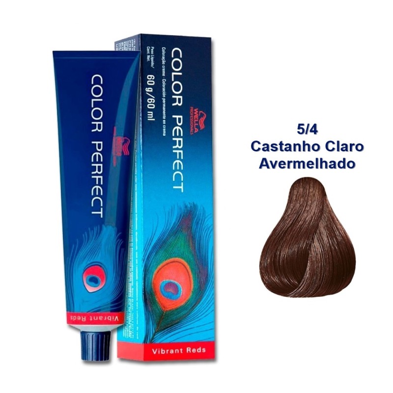 Coloração Wella Color Perfect 5.4 Castanho Claro Avermelhado