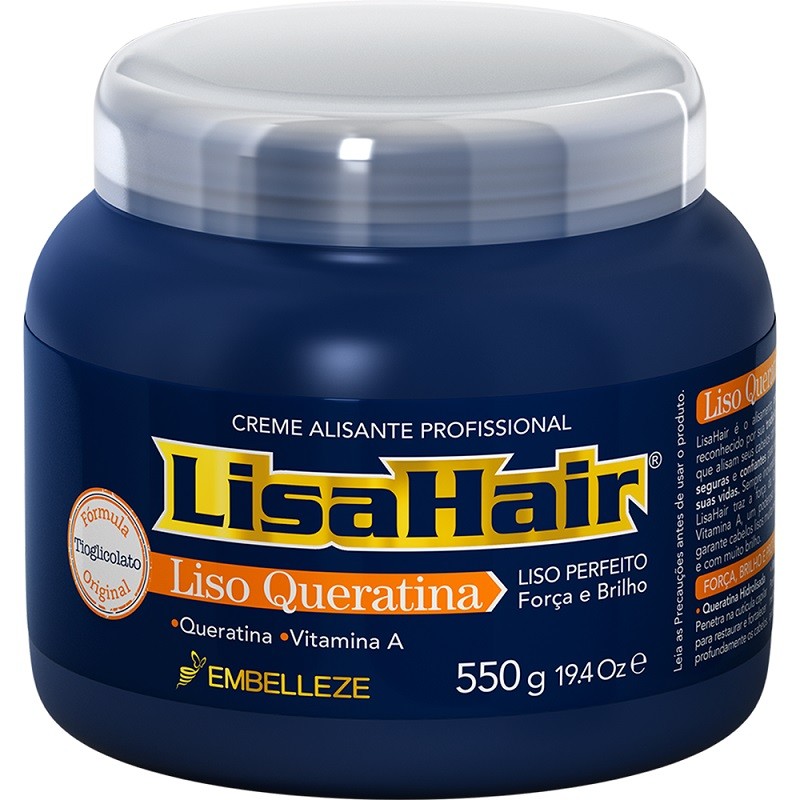 Creme Alisante LisaHair Liso Queratina 550g - Embelleze