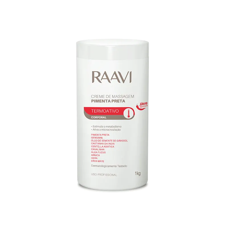 Creme de Massagem Pimenta Preta Raavi 1Kg