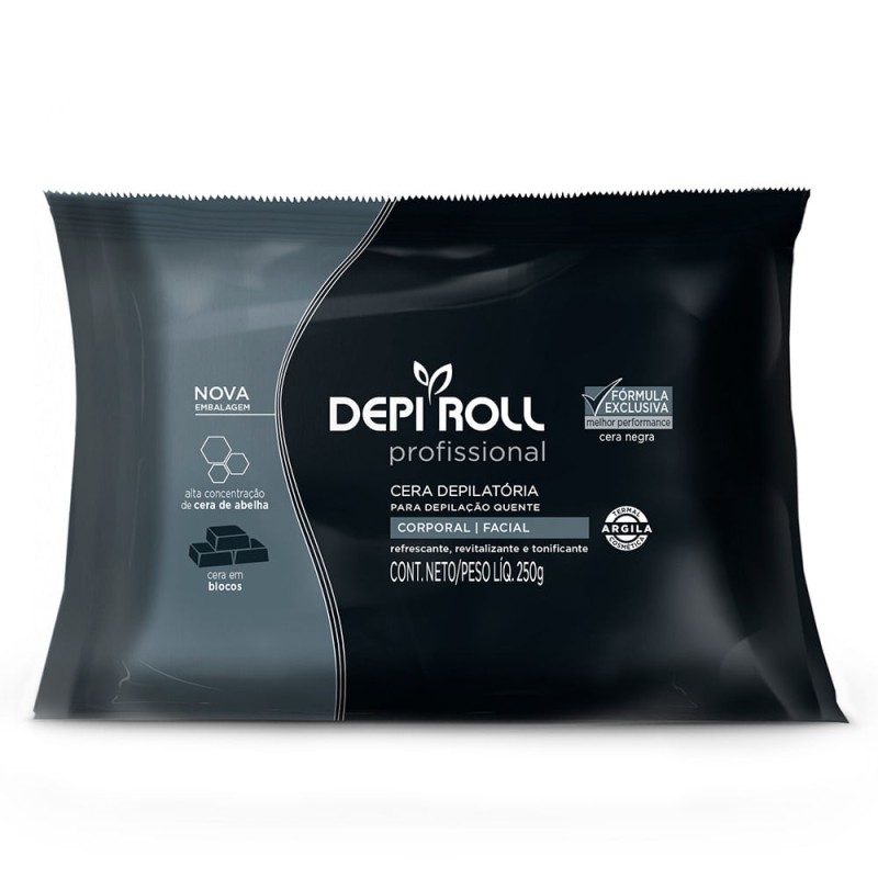 DepiRoll Cera Depilatória Quente em Blocos Negra 250g