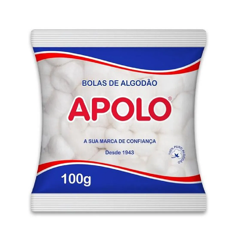 Algodão Hidrófilo Apolo Bola Branca 100g