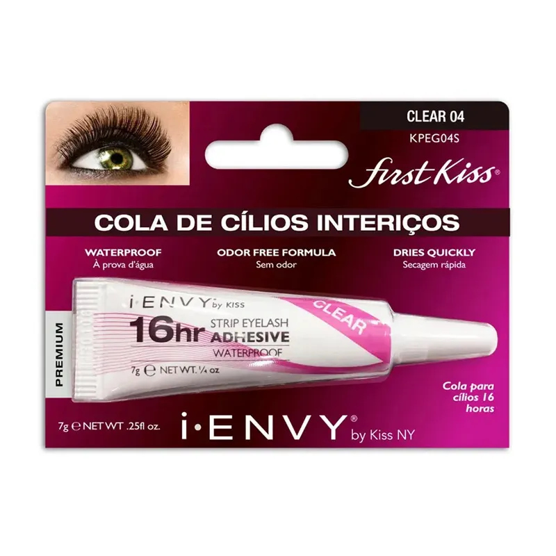 Cola para Cilios Kiss New York Incolor KPEG04S 16 Horas