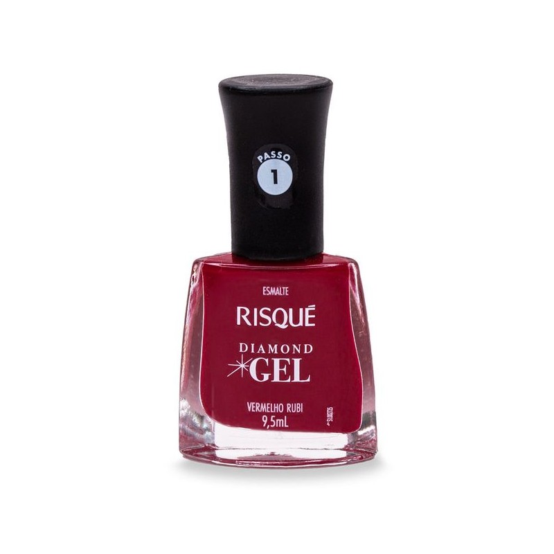 Esmalte Risque Diamond Gel Vermelho Rubi Cremoso 9,5ml