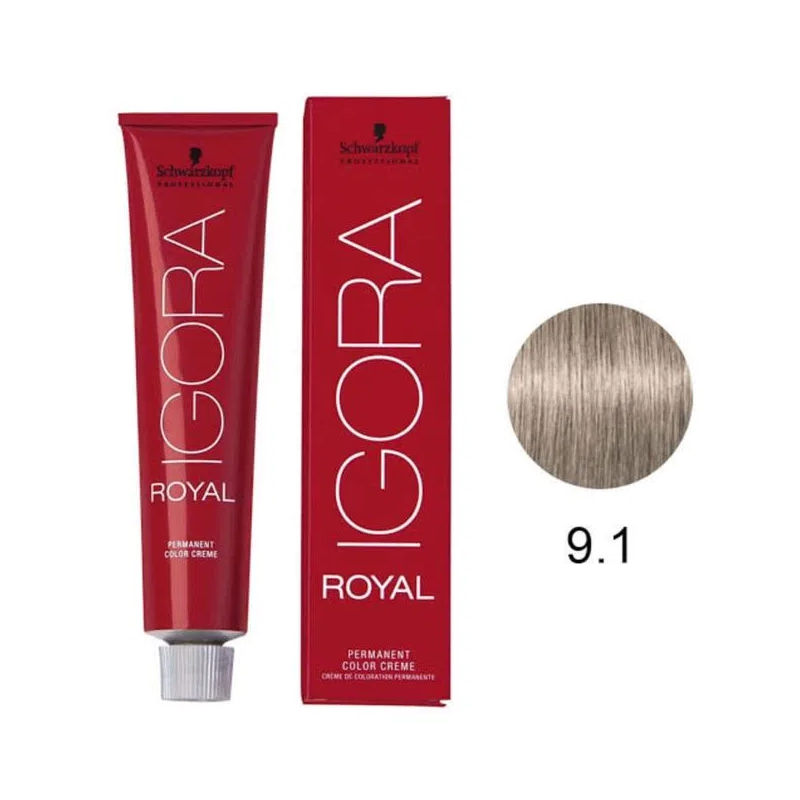 Coloração Igora Royal 9.1 Louro Cinza Extra Claro