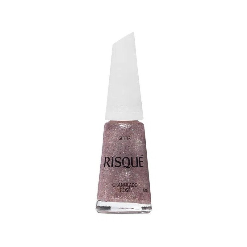 Esmalte Risque Glitter Granulado Rose 8ml