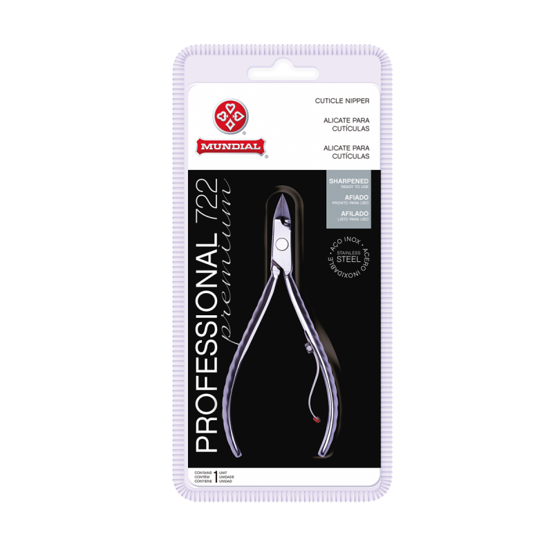 Alicate de Cutícula Mundial Aço Inox Ref.722 Profissional