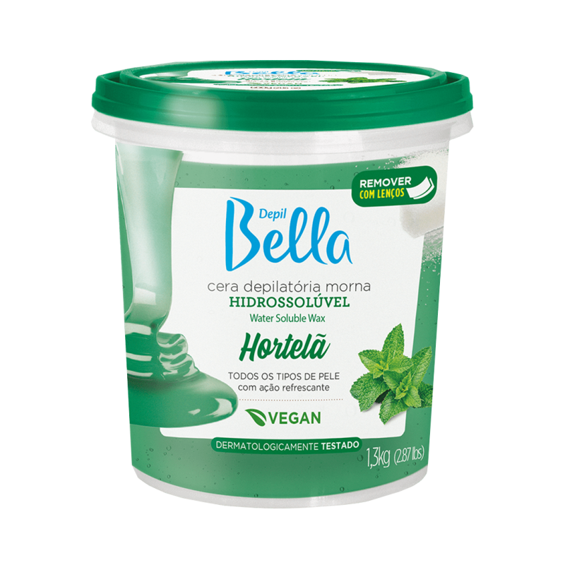 Depil Bella Cera Hidrossolúvel Hortelã 1,3Kg