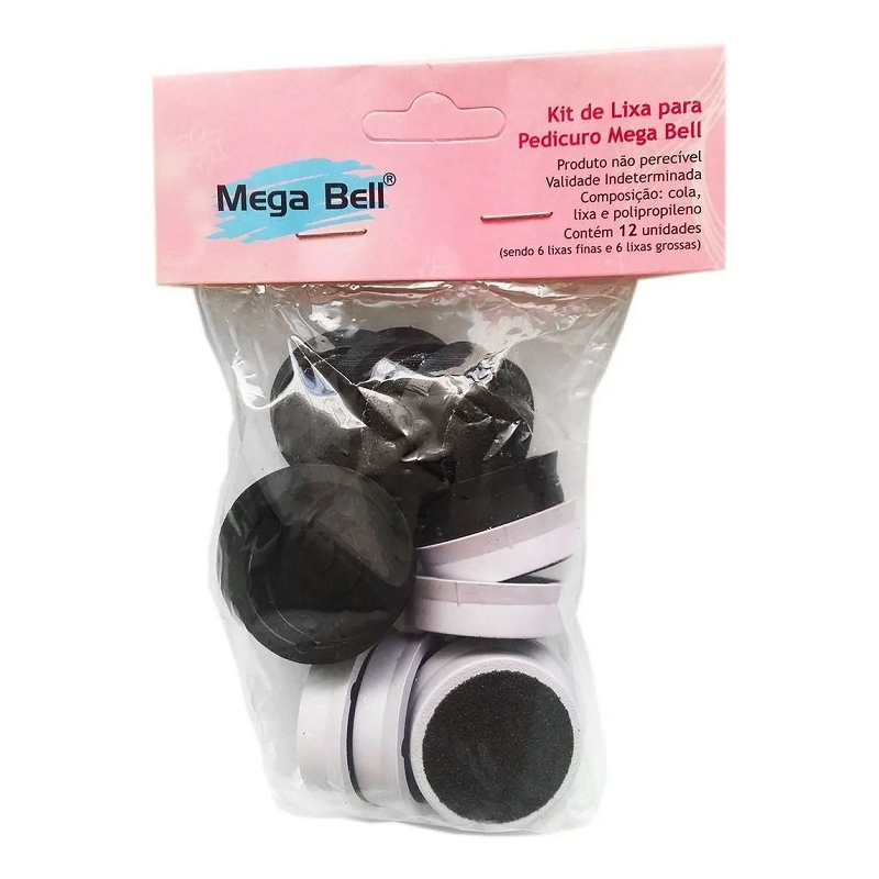 Lixa Para Pedicuro Mega Bell pacote 12un