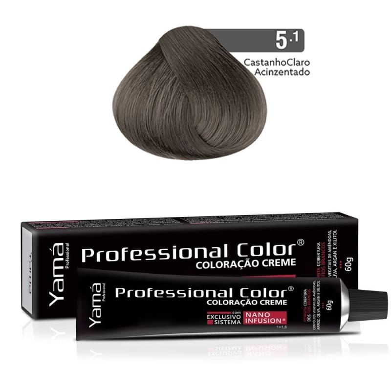 Yamá Professional Color Nano Infusion 5.1 Castanho Claro Acinzentado